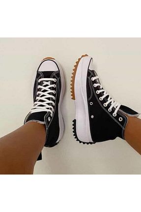 کفش اسنیکر مشکی زنانه بند دار Modaqueen - کد 935448339