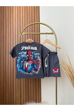 ست بالاتنه و پائین تنه طوسی بچه گانه بافت KidsSel - کد 935450042