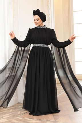 لباس مجلسی حجاب رنگی یقه ایستاده N.S NEVA STYLE - کد 935452709