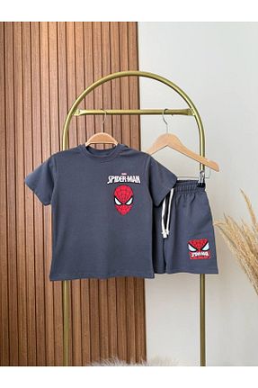 ست بالاتنه و پائین تنه طوسی بچه گانه بافت KidsSel - کد 935450042
