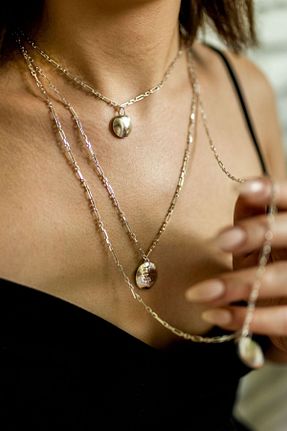 گردنبند نقره طوسی زنانه 925 عیار iz jewelry - کد 935454302