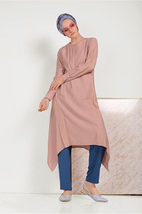 تونیک حجاب صورتی زنانه بافتنی Alvina - کد 872832735