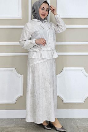 ست بالاتنه و پائین تنه حجاب طوسی زنانه رگولار PYS - کد 935493271