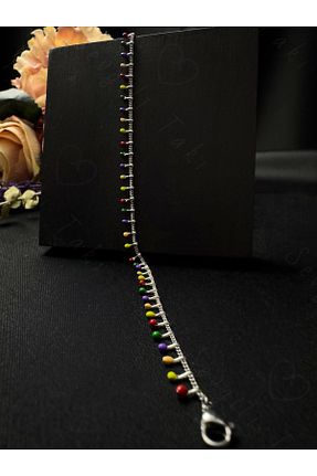 خلخال جواهر رنگی زنانه منجق SEVGİLİ TAKI - کد 935486706