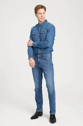 شلوار جین آبی مردانه پاچه تنگ Wrangler - کد 828400029