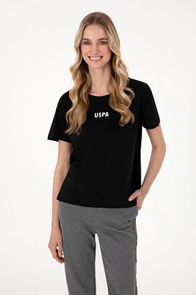تیشرت مشکی زنانه یقه دوچرخه U.S. Polo Assn. - کد 935506251