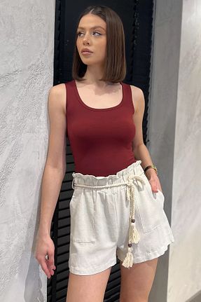 شلوارک و برمودا طوسی زنانه فاق بلند GÜLSELİ - کد 935515876