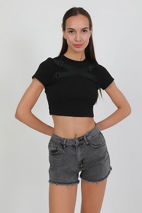 شلوارک و برمودا طوسی زنانه فاق بلند happinice - کد 935503886