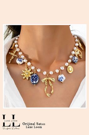 گردنبند استیل ( فولاد ) زرد زنانه Luxe Loom Zarafetin Işıltısı - کد 935500822