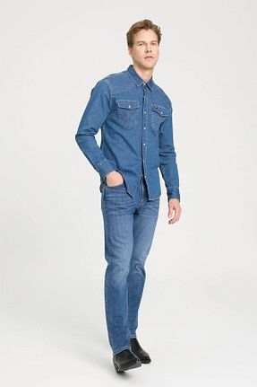 شلوار جین آبی مردانه پاچه تنگ Wrangler - کد 828400029
