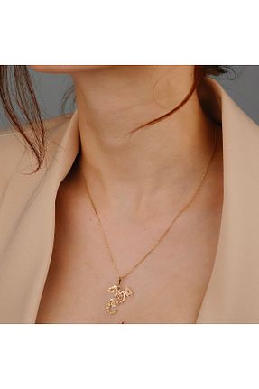 گردنبند نقره زرد زنانه 925 عیار ALTINTEMAS - کد 935566784