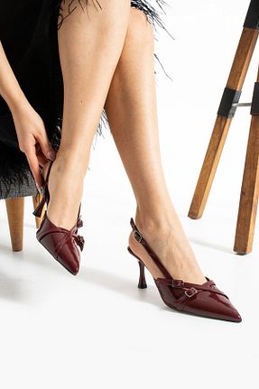 کفش استایلیتو زرشکی پاشنه نازک AlbiShoes - کد 935549473