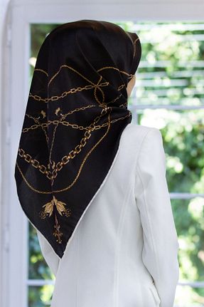 روسری مشکی پلی استر VİOLLA - کد 749569329