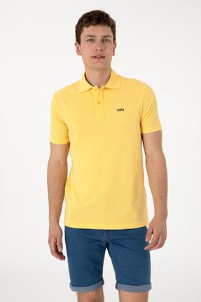 پولوشرت زرد مردانه پنبه ای U.S. Polo Assn. - کد 935585498