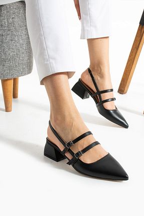 کفش پاشنه بلند کلاسیک مشکی زنانه چرم مصنوعی AlbiShoes - کد 935584608