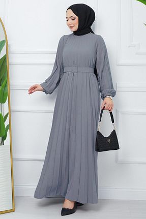 لباس حجاب طوسی زنانه رگولار hafsamina - کد 935580409