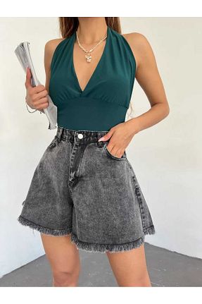 شلوارک و برمودا طوسی زنانه رگولار Zeliza Moda Evi - کد 935629239