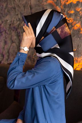 روسری سرمه ای İpek Tivil Vissona - کد 879335360