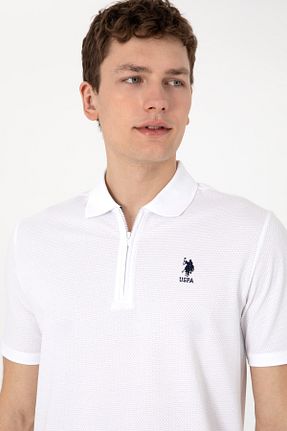 پولوشرت سفید مردانه پلی استر U.S. Polo Assn. - کد 935728414