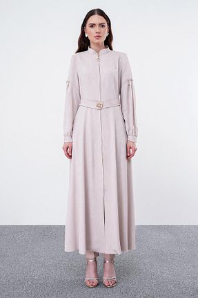 مانتو بلند بژ زنانه پلی استر Zühre - کد 853940558