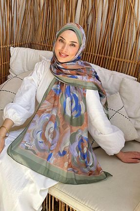شال خاکی زنانه پنبه ای lamelif - کد 935943069