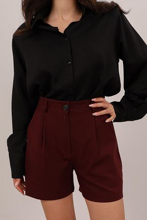 شلوارک و برمودا زرشکی زنانه رگولار FACETTE - کد 935785327
