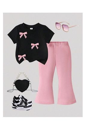 ست بالاتنه و پائین تنه صورتی بچه گانه بافتنی My Kids Wear - کد 935800049