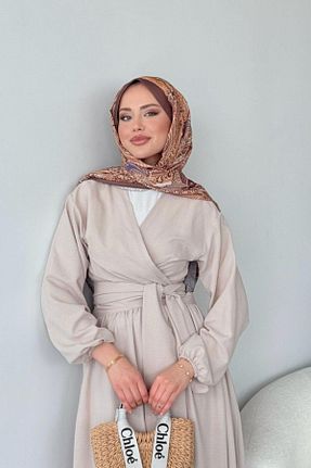 ست بالاتنه و پائین تنه حجاب بژ زنانه A-line Vent - کد 935822382