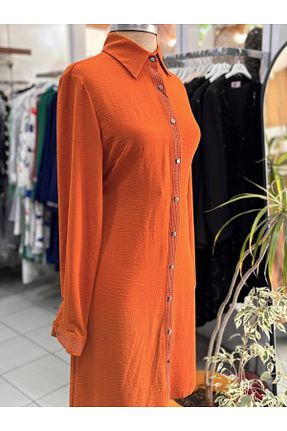 تونیک حجاب نارنجی زنانه مخلوط پلی استر Janset - کد 936613180