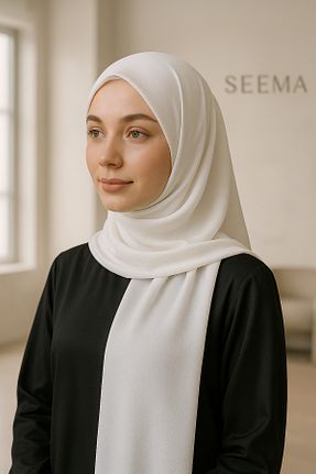 روسری سفید شیفون SEEMA - کد 935737292