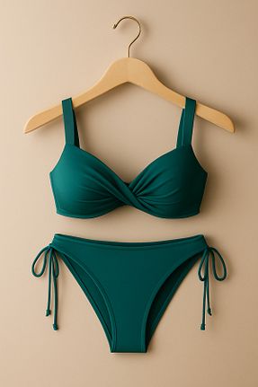 ست بیکینی سبز زنانه بافت Pierre Cardin - کد 931749762