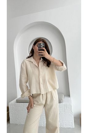 پیراهن بژ زنانه گشاد hancez - کد 935792453