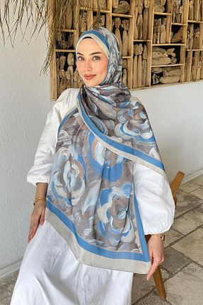 شال طوسی زنانه پنبه ای lamelif - کد 935800576