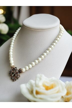 گردنبند مروارید طوسی FAYRA ACCESSORIES - کد 925123644