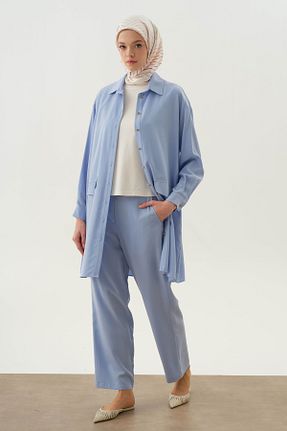 شلوار حجاب آبی زنانه Keten Görünümlü Tuğba - کد 935851885