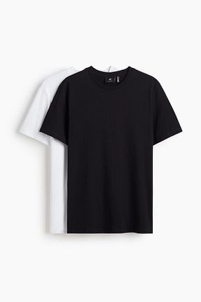 تیشرت سفید مردانه رگولار H&M - کد 935856542