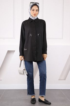 پیراهن حجاب مشکی زنانه رگولار İmajButik - کد 935822020