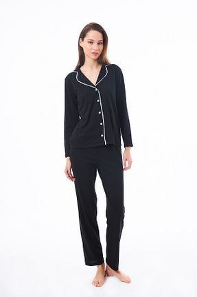 ست لباس راحتی مشکی زنانه ساده Cottonhill - کد 797957008
