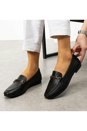 کفش لوفر مشکی زنانه چرم خالص Venüs - کد 935874652