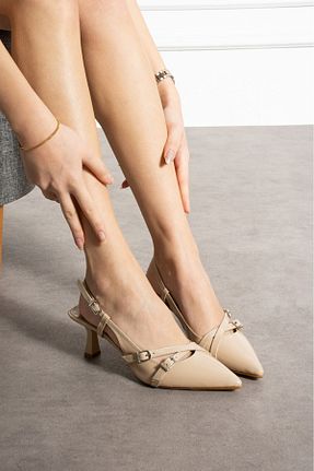 کفش پاشنه بلند کلاسیک بژ زنانه چرم لاکی Yula Fashion Shoes - کد 935887650