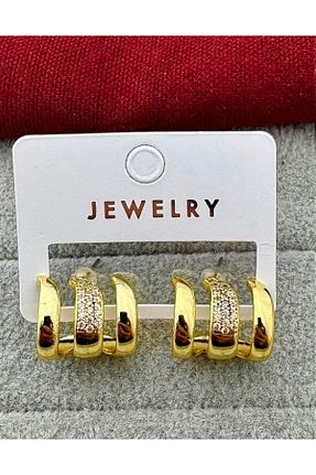 گوشواره جواهر زرد زیرکن mos&more - کد 935961679