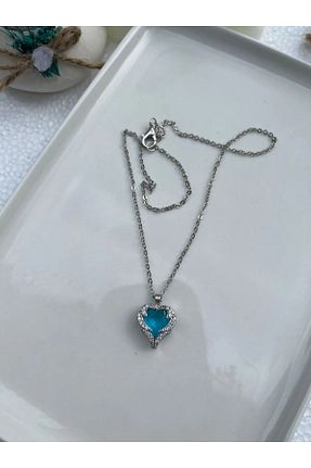 گردنبند استیل ( فولاد ) فیروزه ای زنانه استیل (فولاد) Last For Sell - کد 935898246