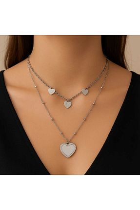 گردنبند استیل ( فولاد ) طوسی زنانه استیل (فولاد) BESMYAR JEWELS - کد 935894632