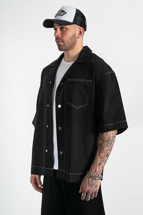 پیراهن مشکی مردانه اورسایز black sample - کد 899383167