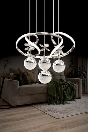لوستر بژ پلاستیک Luna Lighting - کد 79871184