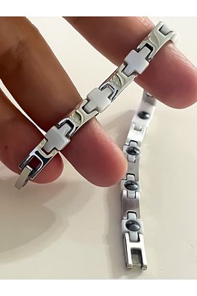 دستبند استیل (فولاد) سفید مردانه استیل (فولاد) Naviforce - کد 935989239