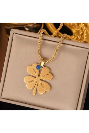 گردنبند استیل ( فولاد ) زرد زنانه استیل ضد زنگ asa aksesuar dünyası - کد 935996048