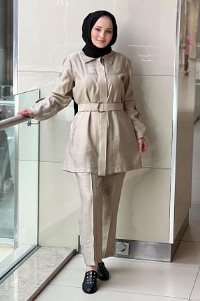 ست بالاتنه و پائین تنه قهوه ای زنانه بافتنی Nuss - کد 934145286