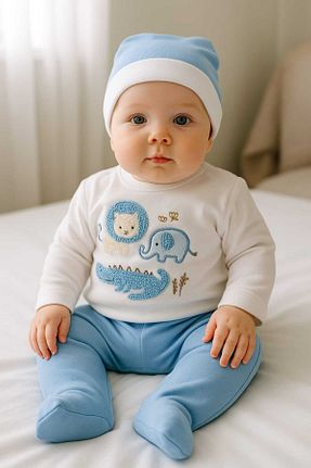 ست نوزادی آبی بچه گانه پنبه ای Babycan - کد 864875391