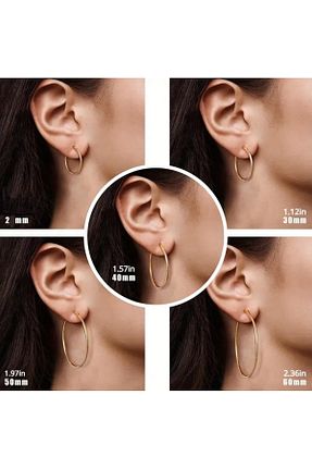گوشواره جواهر طلائی فلزی 1PARÇAMAVİ - کد 935345009